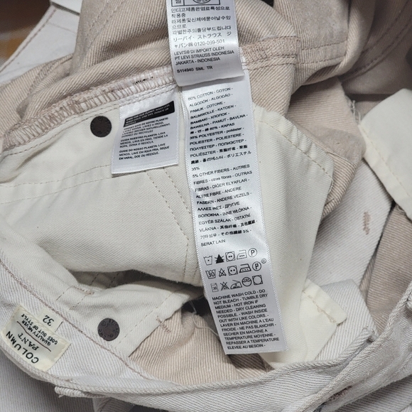 Levis Women's Off White Ivory Made & Crafted Japanese Column Pants Jeans Size 32 - Picture 8 of 8